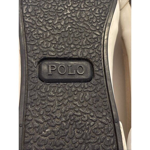 Boys Tan Polo Ralph Lauren Lace Up Canvas Sneaker Dress Shoes Size 4Y Logo - Picture 16 of 16